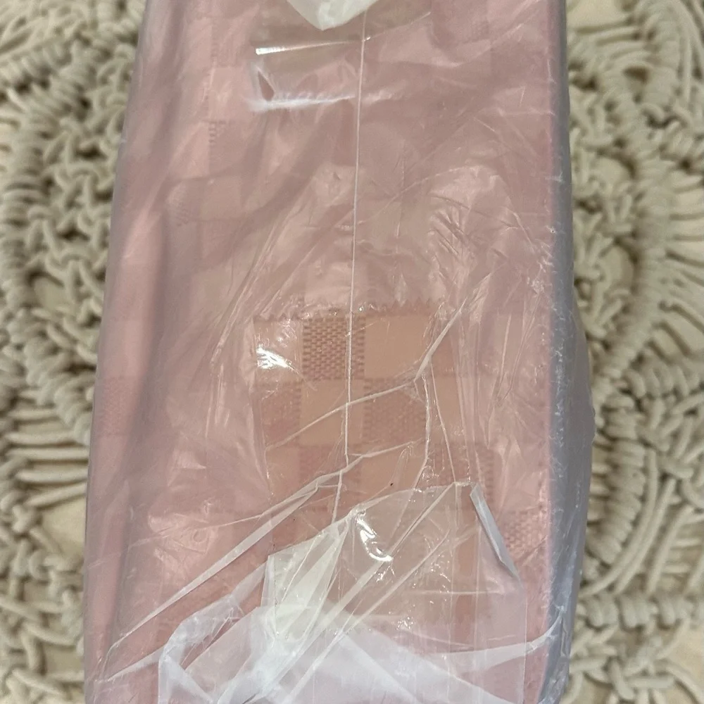 Pink Checkered Women's makeup/ toiletry Bag